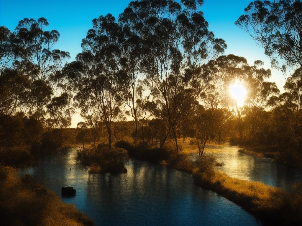 13044-2199615973-australian landscape with river, bright sun, high contrast, award winning.webp
